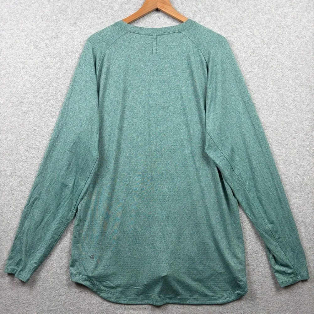 Lululemon Drysense Shirt Mens 2XL XXL Green Long Sleeve Performance Stretch Tee